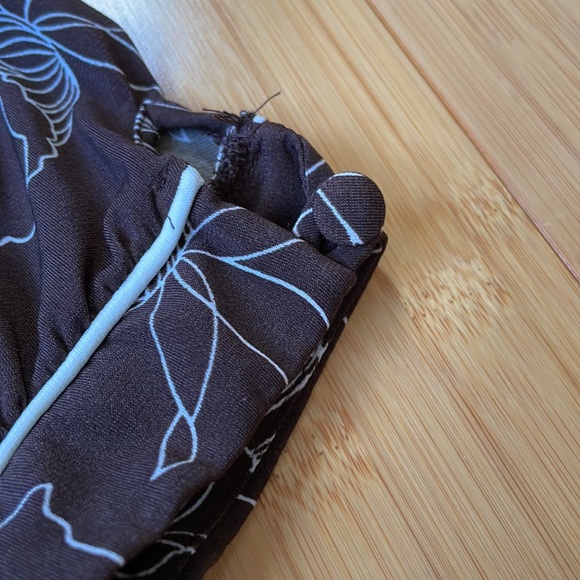 Merona short sleeve business dress brown cream floral - Picture 4 of 6